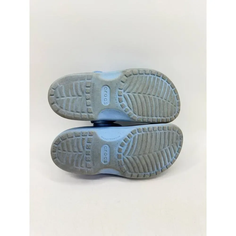 Crocs Classic Clogs Light Blue Unisex Slip On Comfort Shoes Size M8 W10 Used